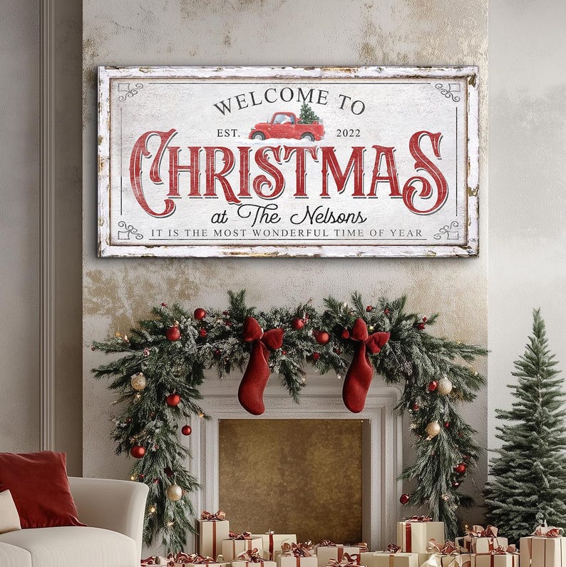 Custom Welcome to Christmas Sign, Xmas Home Decoration, Xmas Welcome ...