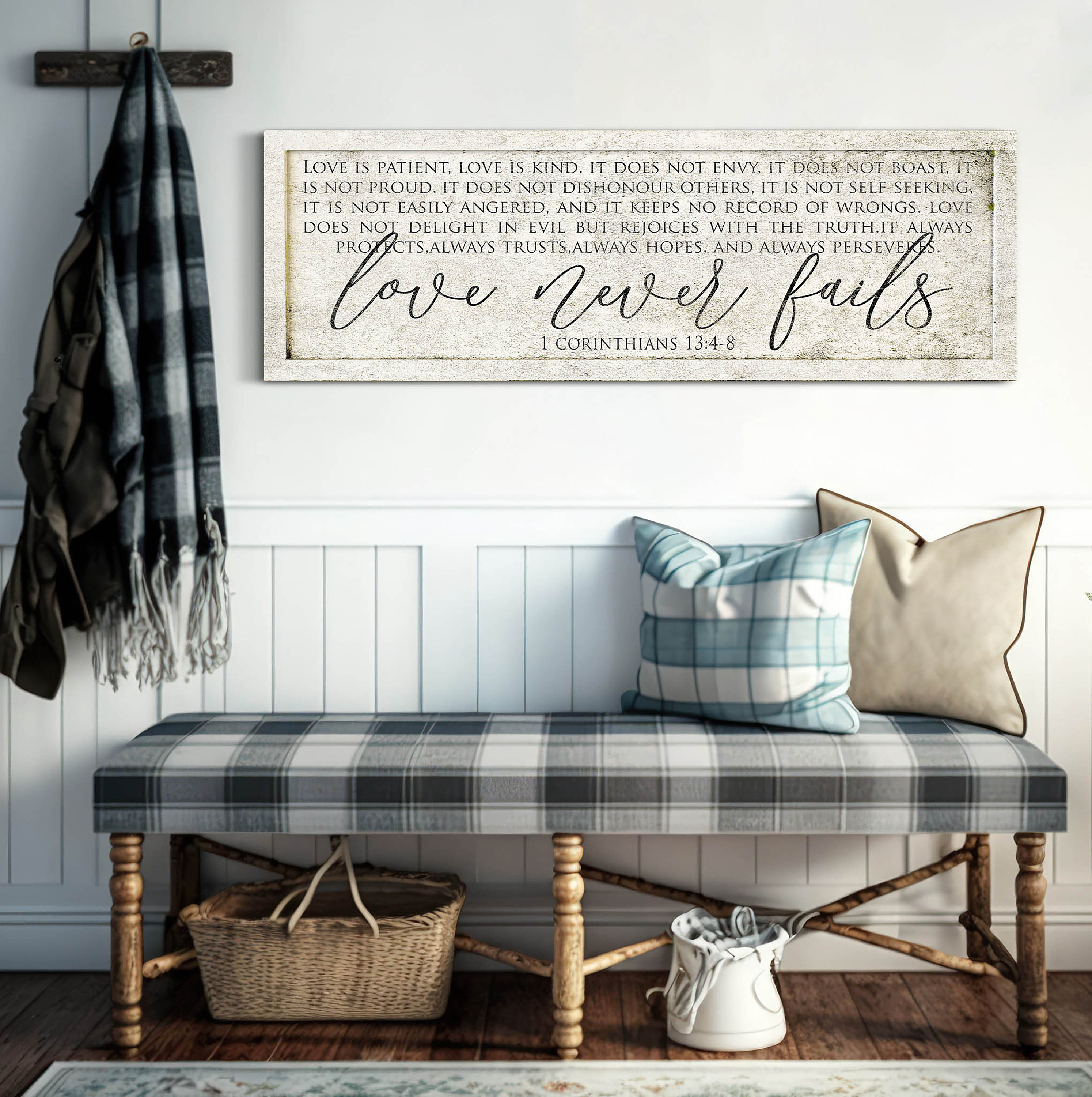 Corinthians 13:4-8 Love Never Fails Sign, Love is Patient Love is Kind ...