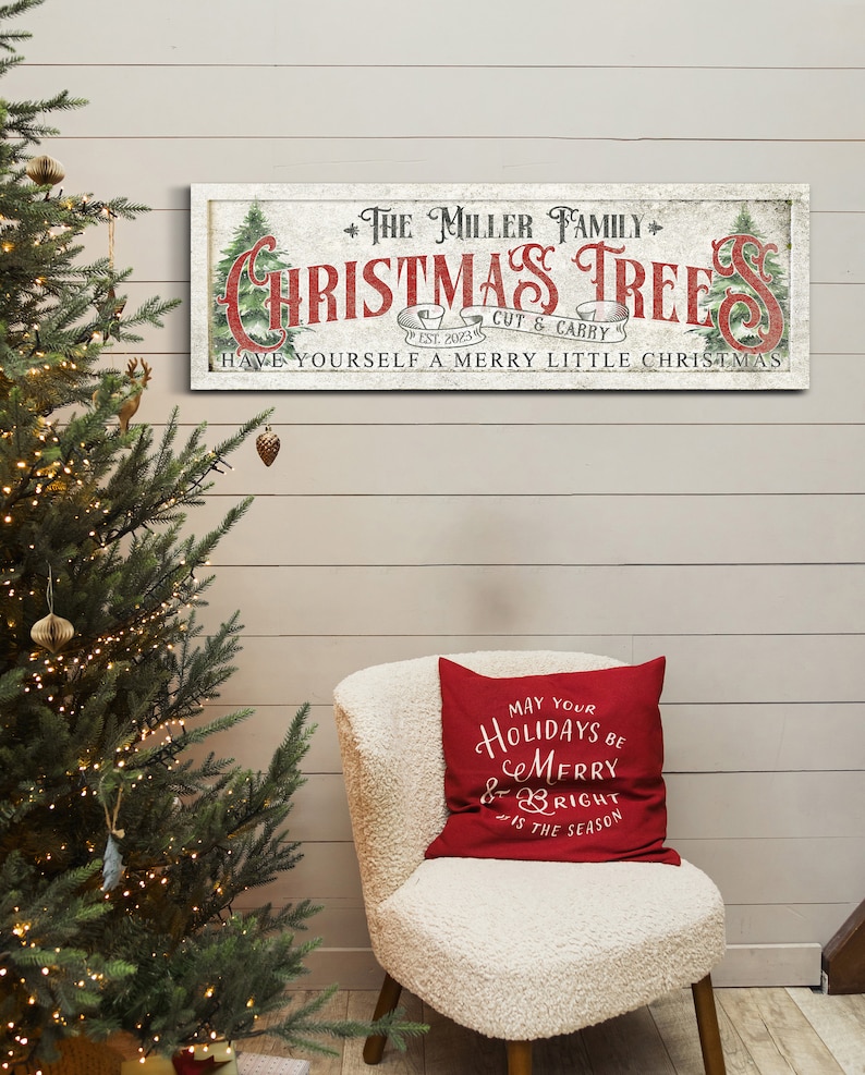 Custom Christmas Tree Farm Sign, Personalized Farm Fresh Christmas ...