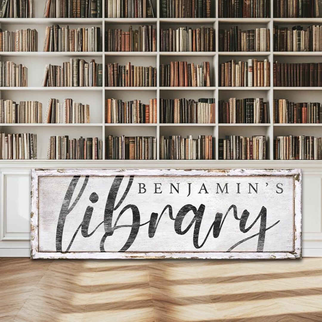 Custom Library Sign, Custom Name Sign, Library Decoration Reading ...