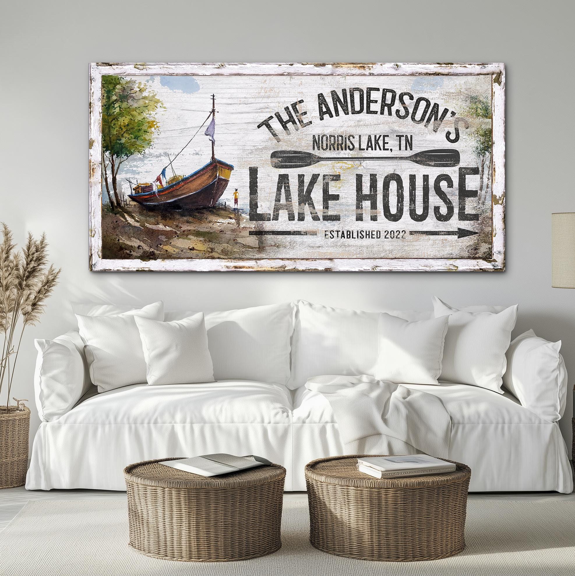 Personalized Lake House Sign, Custom Lake House Wall Decor, Sign for