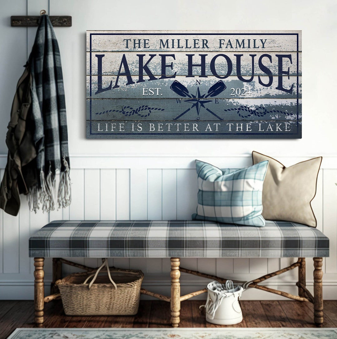 Custom Lake House Sign, Personalized Lake House Decor, Family Lake Life