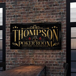 Custom Poker Room Sign, Rustic Game Room Decor, Poker Decor, Lounge Bar ...