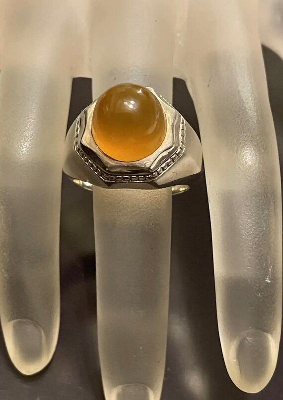 Amazing Vintage Baltic Amber Sterling Silver Stat… - image 7