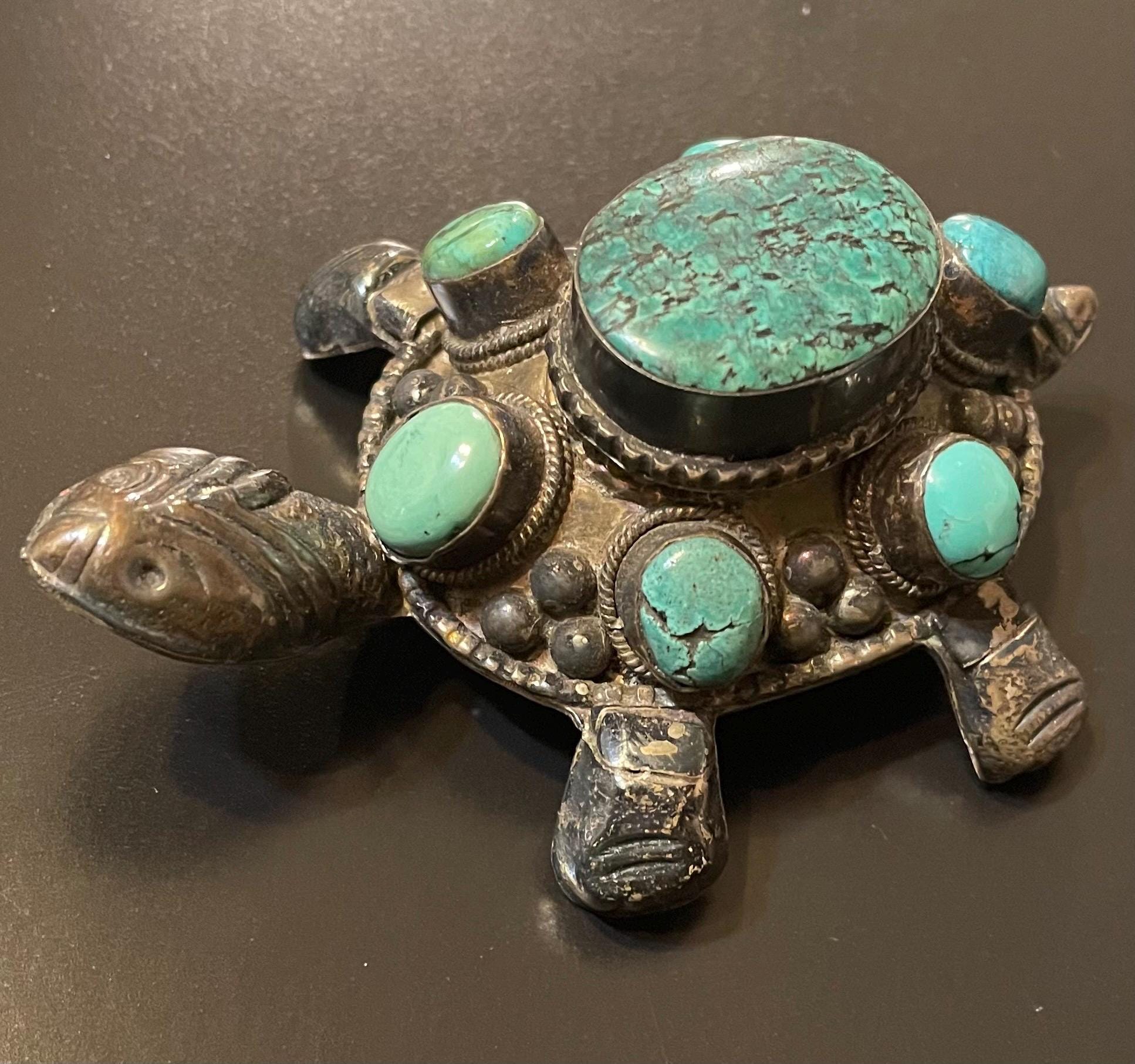 英国 ヴィンテージ ターコイズカラー ピルケース 小物入れ ジュエリーケース Vintage pill case turquoise - Etsy 日本