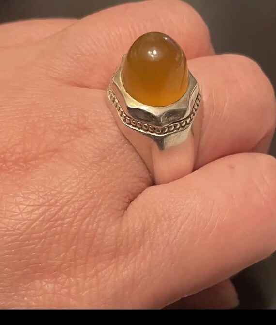 Amazing Vintage Baltic Amber Sterling Silver Stat… - image 9