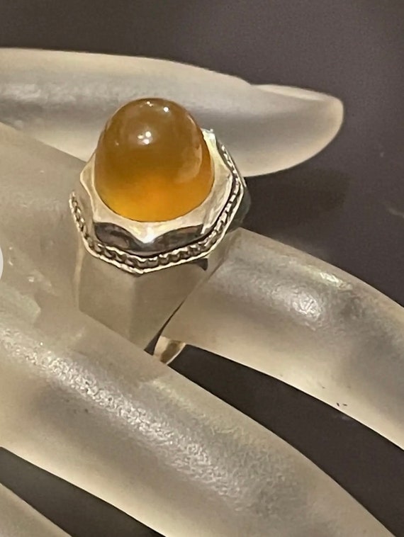 Amazing Vintage Baltic Amber Sterling Silver Stat… - image 1