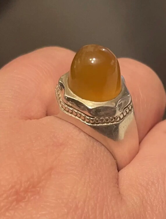 Amazing Vintage Baltic Amber Sterling Silver Stat… - image 10