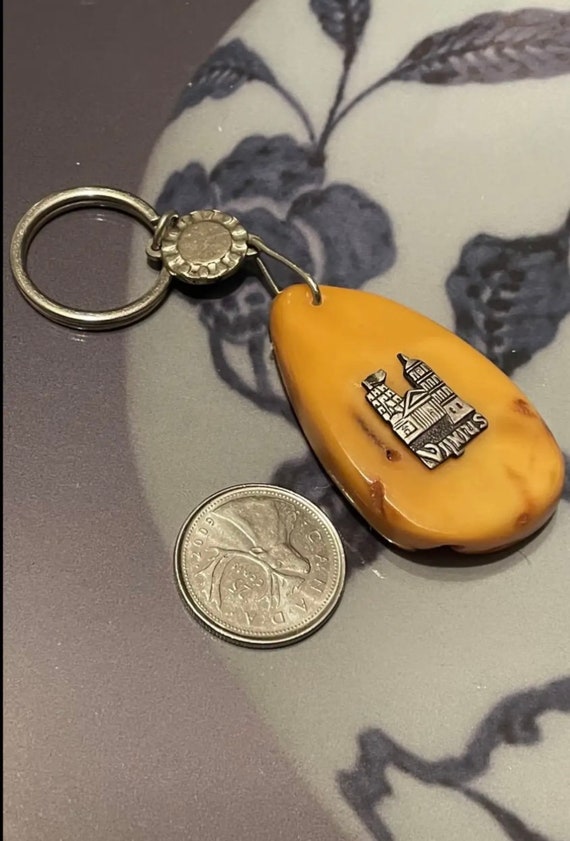 Rare Large Baltic Butterscotch Amber Keychain - image 6
