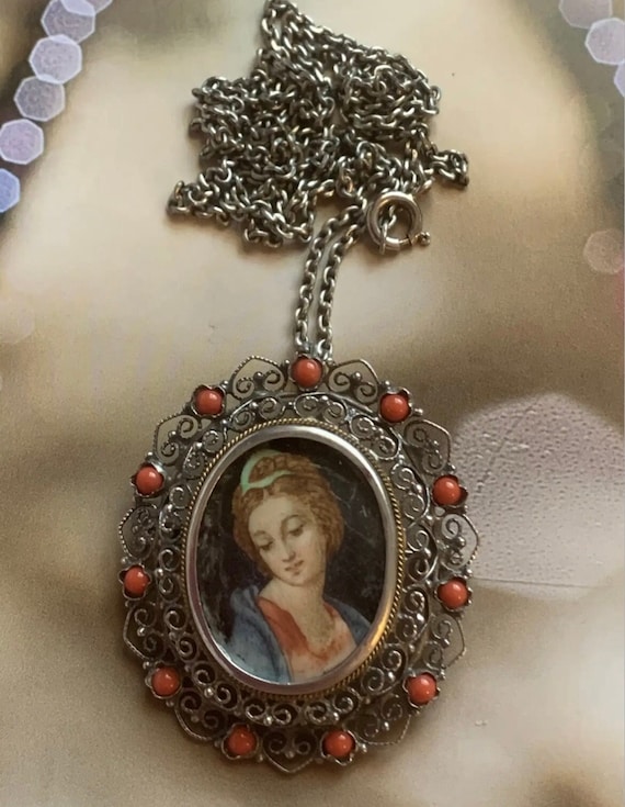 Collier En Filigrane D'argent 800 Doré - Bijou Vintage Pour Femme, D'occasion