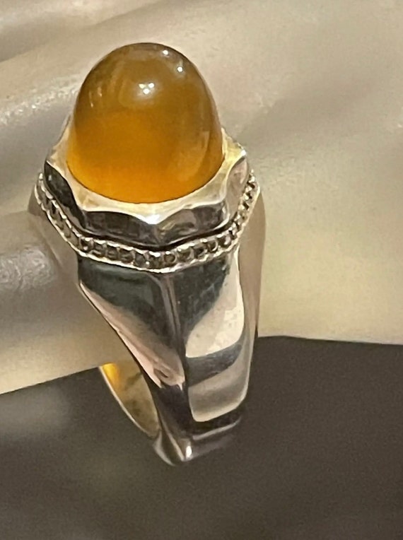 Amazing Vintage Baltic Amber Sterling Silver Stat… - image 8