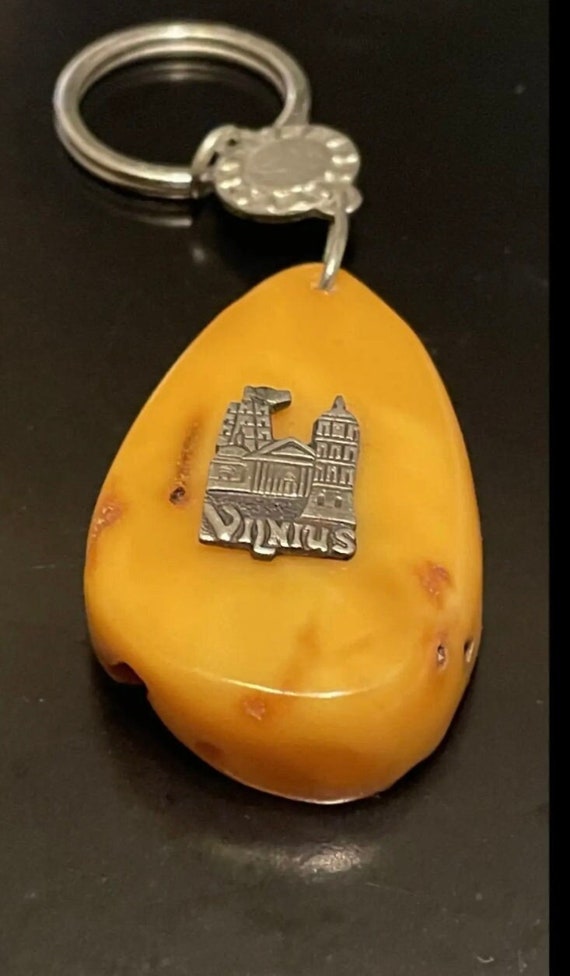 Rare Large Baltic Butterscotch Amber Keychain - image 1
