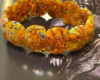 ヴィンテージ ミルフィオリ ガラスビーズブレスレット：1940年代の