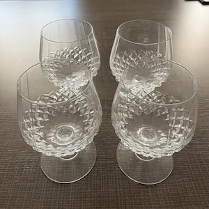Set of 4 Crystal D&#39;Arques Longchamp Brandy Cognac Snifter Glasses