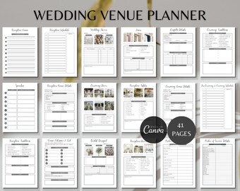 Wedding Venue Planner Workbook Wedding Planner Printable Wedding Venue Checklist  Wedding Printables  Wedding Binder Template