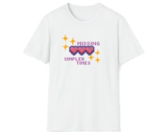 Missing Simpler Times 90s Video Game Style Unisex Softstyle T-Shirt
