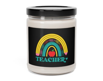 Vela de soja perfumada para profesores con fondo negro, 9 oz