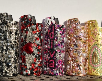 Handmade Bedazzled Lighter Case