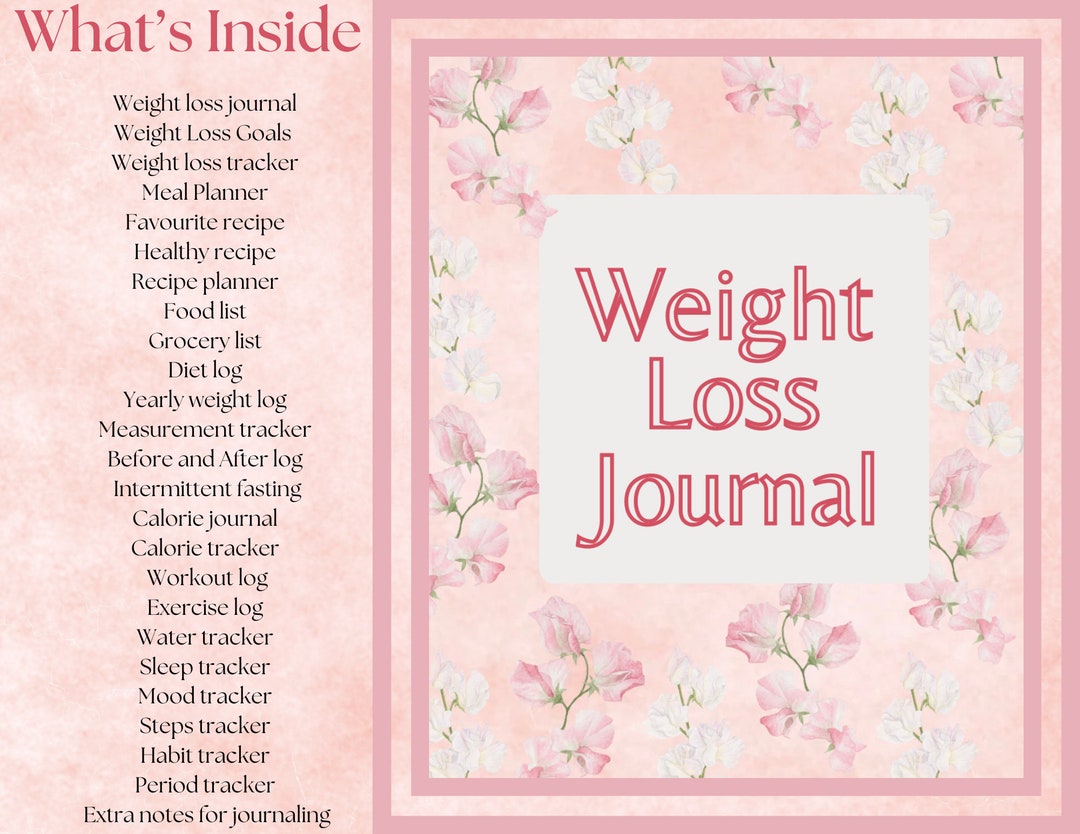 WEIGHT LOSS JOURNAL Digital Weight Loss Journal Printable Etsy
