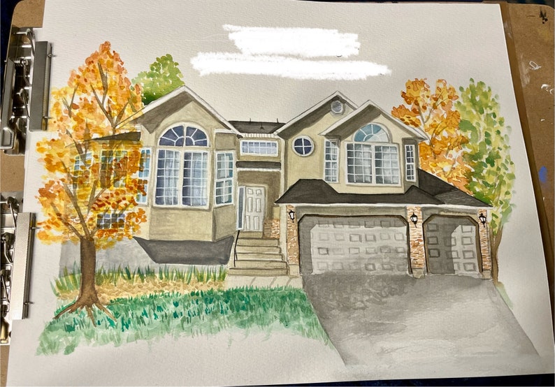 Custom Home Portrait, House Portrait, Watercolor Home Painting, House