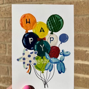 Geburtstag Luftballons Karte - Gender Nuetral Ballon Karte