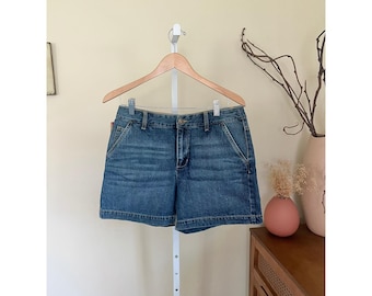 Pantalones cortos vaqueros de mezclilla de tiro medio, estilo vintage Y2K, sin usar.