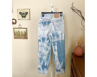 Vintage 1997 Bleach Dyed Orange Tab Levi 505 Student Fit