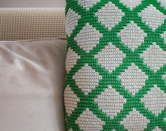 Liko Pillow, Crochet Pattern, Overlay Mosaic Technique, Modern Home Decor (PDF)