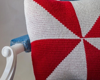 Soothing Beams Pillow, Crochet Pattern, Overlay Mosaic Technique, Modern Home Decor (PDF)