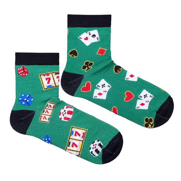 Kasino Glücksspiel Glücksspiel Männersocken, lustige Socken, gemütliche Socken, Männersocken, verrückte Socken, bunte Socken, Geschenkidee, perfektes Geschenk, nicht übereinstimmende Socken