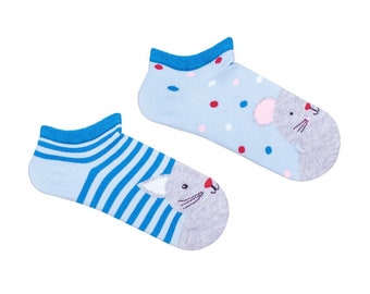 Happy Cat Mouse Kids Socks, Funny Socks, Cozy Socks, Socks, Crazy Socks, Colorful Socks, Gift Idea, Perfect Gift, Mismatched Socks