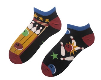 Bowling Ball Socks: Unisex Cotton Blend Novelty Socks
