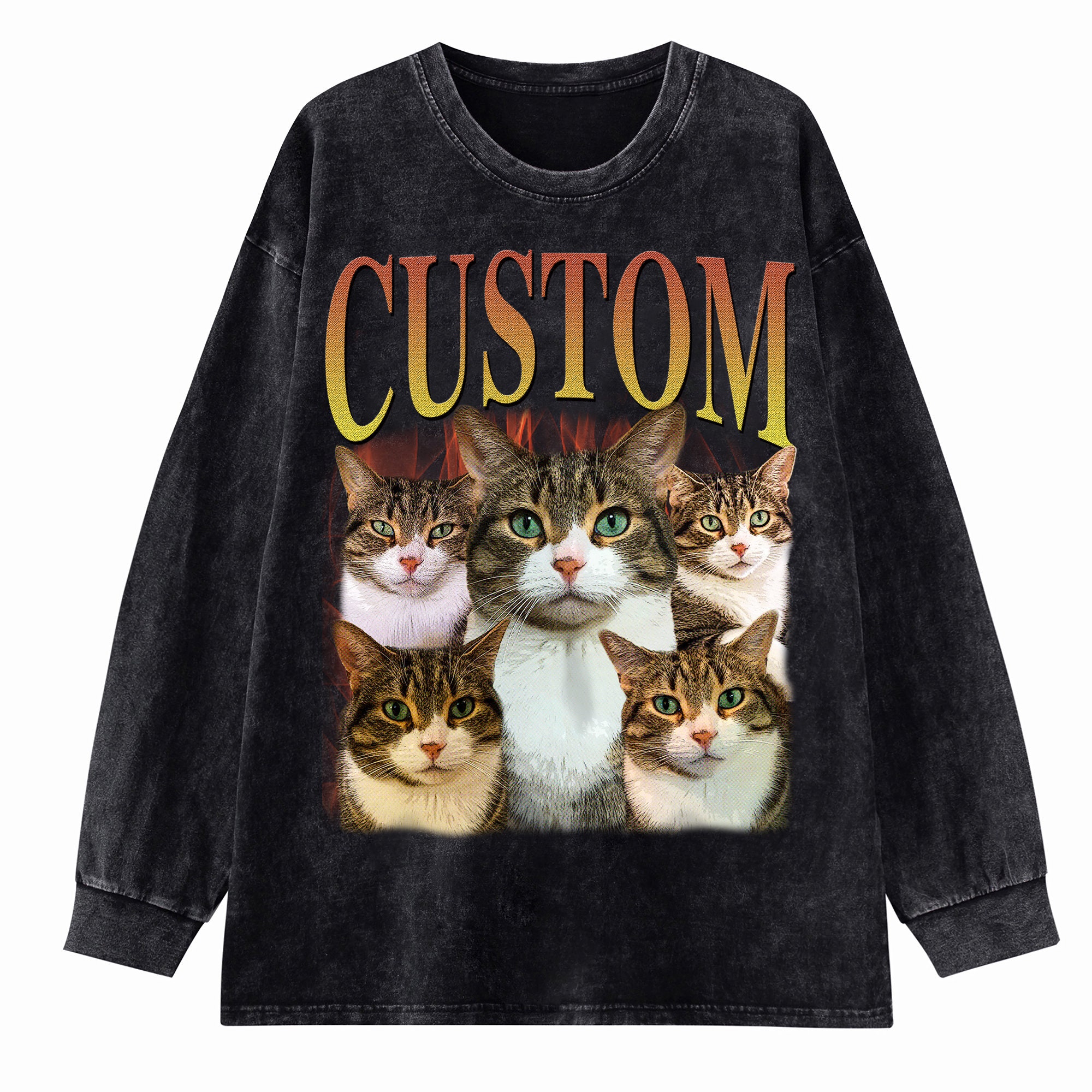 Custom Pet Vintage Washed Shirt, Pet Photo & Name