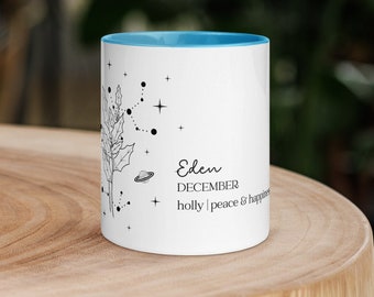 Birth Flower Mug Personalized, Birth Flower Gifts, Birth Flower Cup, Birth Flower Gifts For Women, Birth Flower Coffee Mug Cup