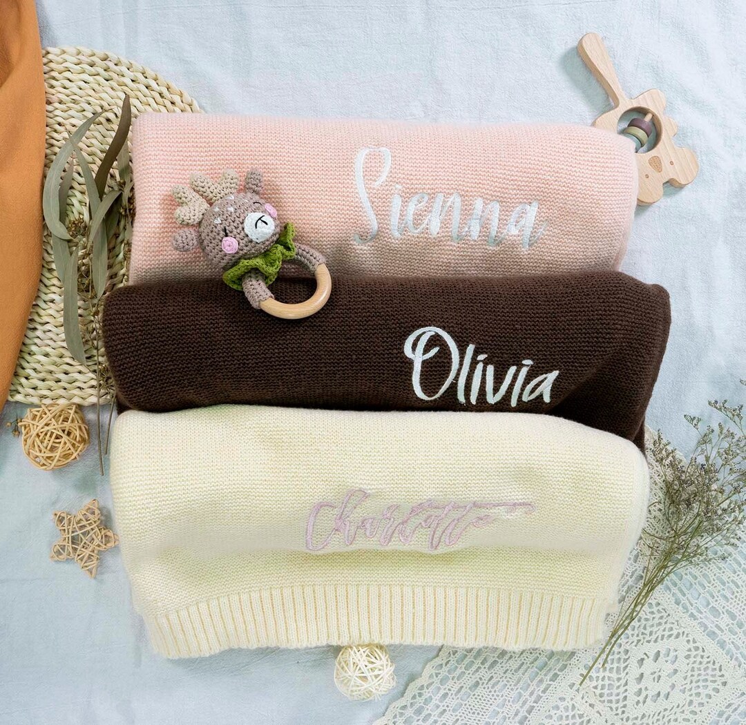 Personalized Baby Blanket With Nameembroidered Name Blanket Etsy