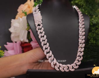 Collana Hip Hop Uomo 20Ct Diamanti Simulati – Placcato Oro Bianco 14k – 18'' – IraTouchJewellery