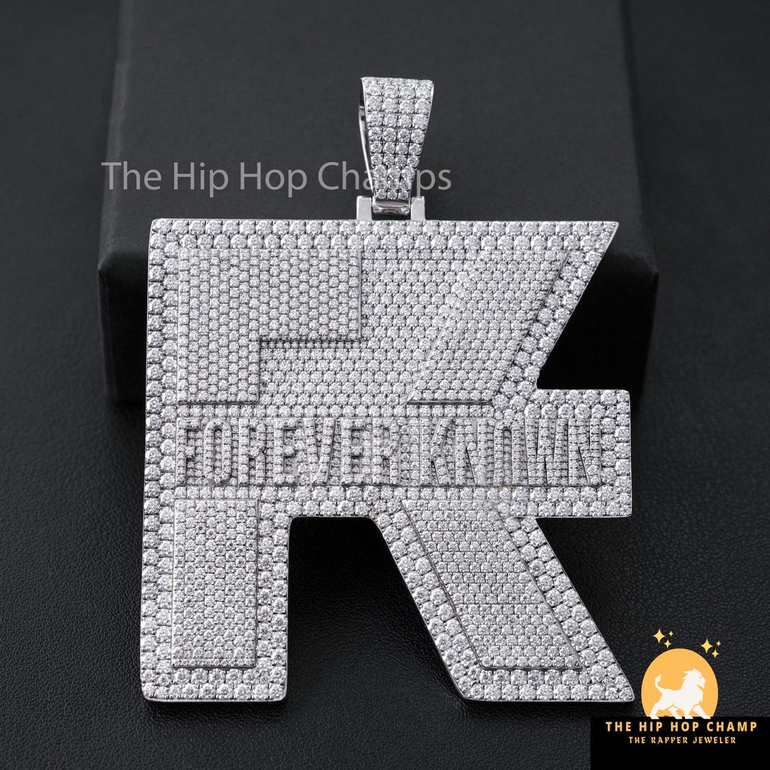 Iced-out Custom Moissanite Pendant (can customize different words)
