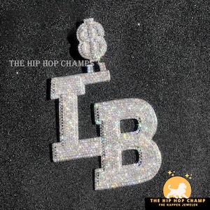 VVS1 Moissanite Replicate Real Diamond Same Style Hip Hop Letter Pendant, Charm Custom Letter White Yellow Gold Plated, Iced Out Pendant