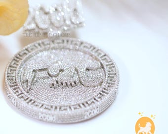Custom Iced Out Moissanite Pendant, Hip Hop Necklace