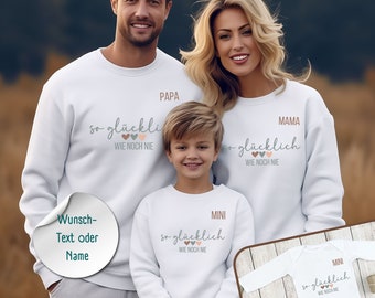 Personalisierte Familienoutfits Familienshirts Baby Geschenk Pulli Pulli Outfit für die Familie Vater Sohn Partnerlook Mama Tochter Set