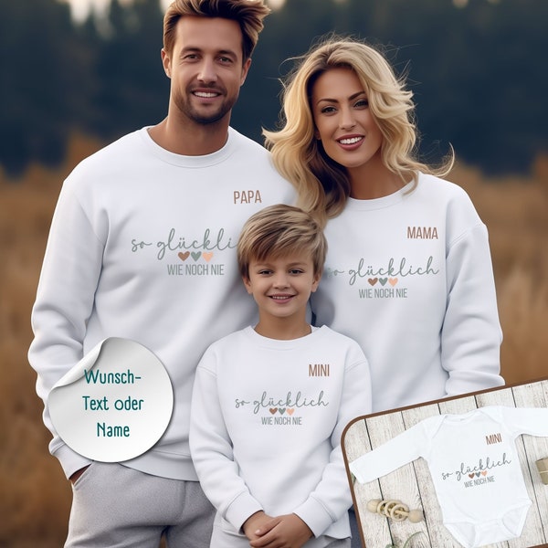 Personalisierte Familienoutfits Familienshirts Baby Geschenk Pulli Pulli Outfit für die Familie Vater Sohn Partnerlook Mama Tochter Set