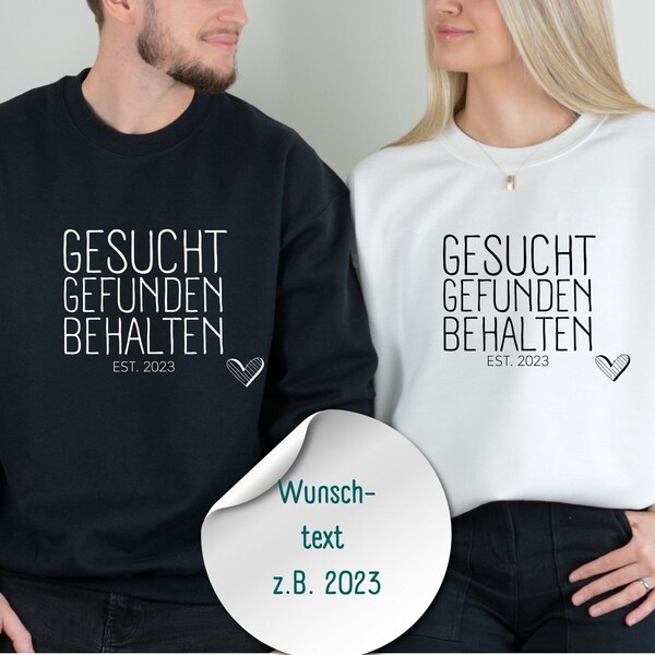 Personalisierte Pärchen Sweatshirts Couple Hoodies Pulli Matching Outfits Geschenk Hochzeit Outfit Partner Pullover Geschenk Weihnachten