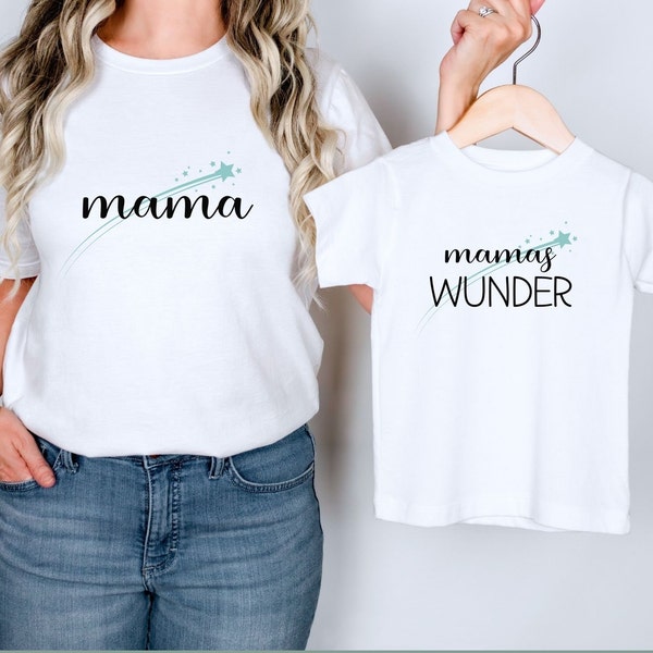 Mama und Mini Tshirt Set, personalisiert, Geschenk Mama, Geschenk für Mama an Weihnachten, Geburtstag, Muttertag, Muttertagsgeschenk, Wunder