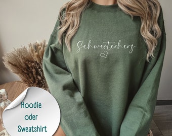 Schwesterherz Pullover Hoodie Sweatshirt, Individuelles Geschenk Schwester, Geschenk Weihnachten Geburtstag, Weihnachtspullover, Schwestern