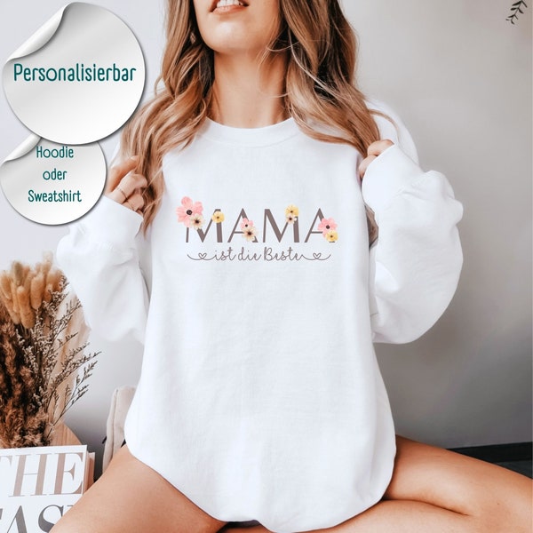 Mama Pullover sudadera con capucha, Geschenk Personalisiert, Individuelles Geschenk Muttertag, Geburtstag, Muttertagsgeschenk, regalo del día de las madres