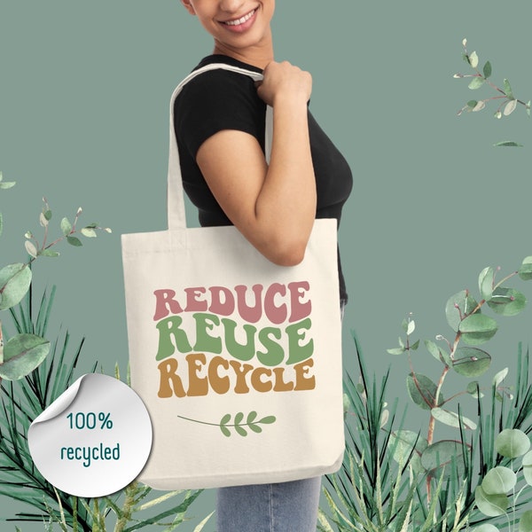 Réutiliser Réduire Recycler Bio Rétro Stoffbeutel Jutebeutel individuelle Geschenk Geburtstag Weihnachten Stofftasche Einkaufen, Nachhaltig Öko