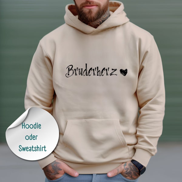 Bruderherz Hoodie Sweatshirt Pullover, Bester Bruder der Welt, Bruderliebe, Geschenk Bruder, Geschenk für Bruder an Weihnachten, Geburtstag