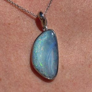 Boulder Opal Pendant - Sterling Silver