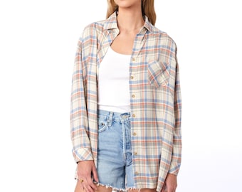 Oversized Plaid Button-down Shirt