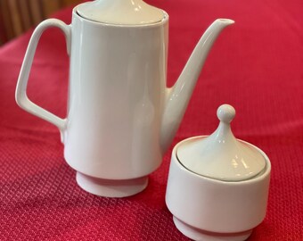 Rosenthal Studio-Line Berlin Filo Porcelain teapot, and Sugar Bowl.